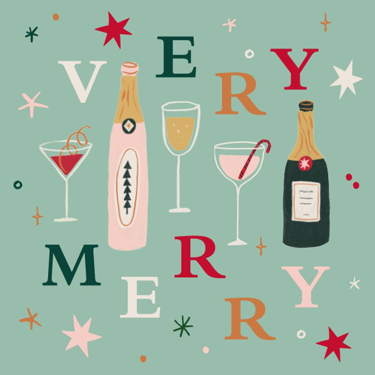 Holiday Cocktail Napkins | Very Merry - 20ct: Default Title