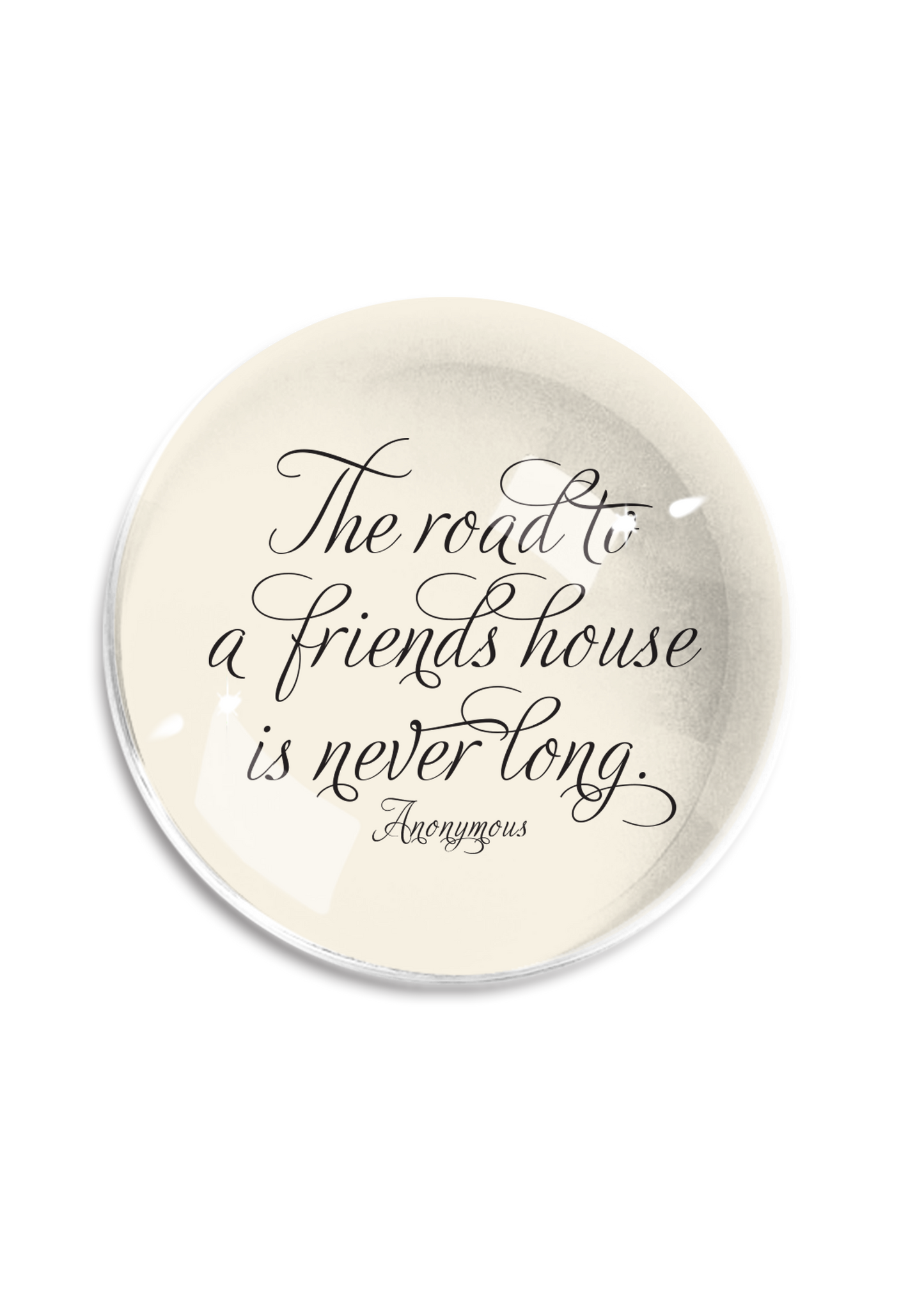 The Road to a Friends House Crystal Dome Paperweight