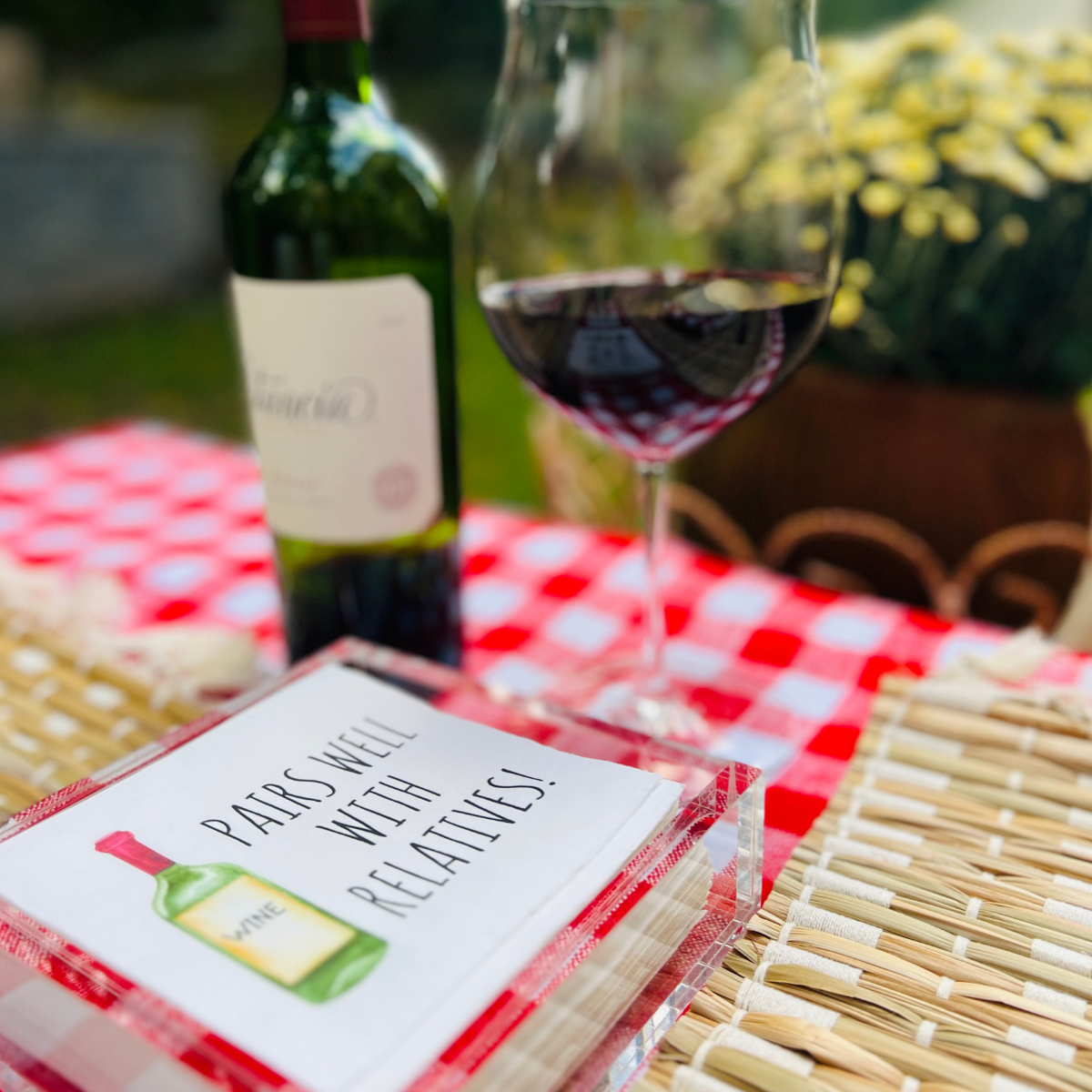 Pairs Well With Relatives Cocktail Paper Napkins
