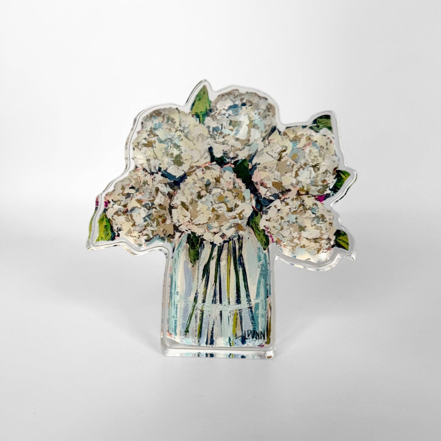 Hydrangeas in Cream Acrylic Floral: Large