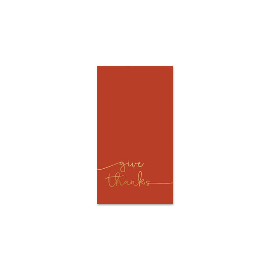 THP839 - Haverst/Thankgiving "Give Thanks" Guest Towel 18ct