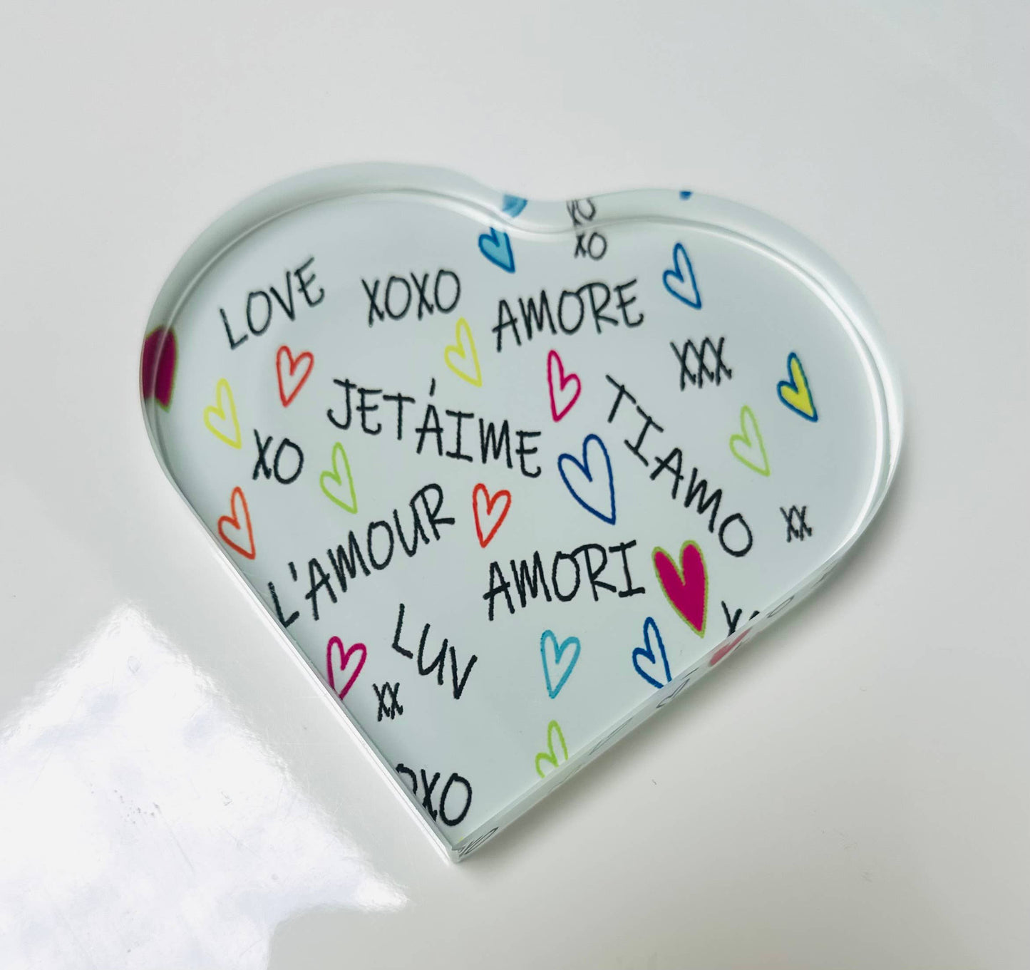 Love In Languages Crystal Heart