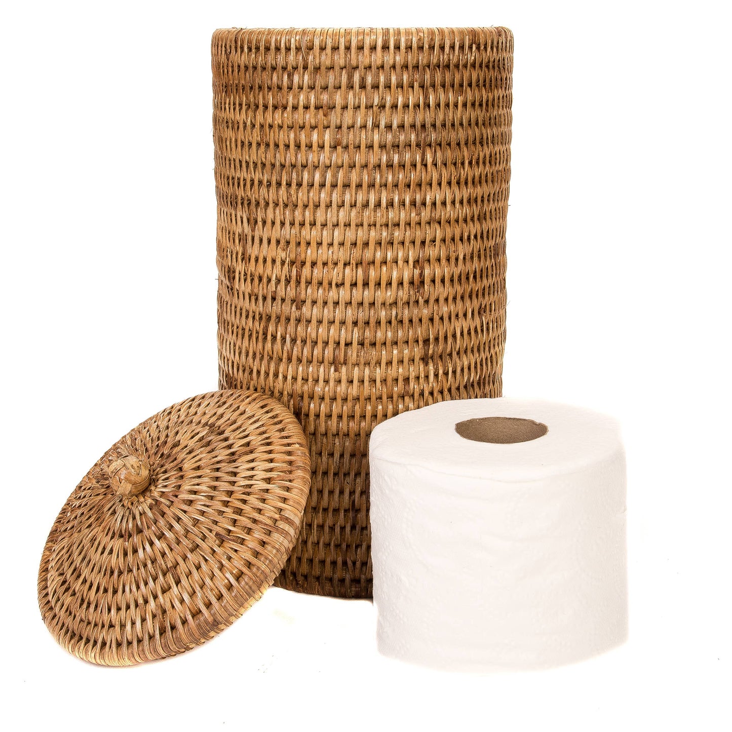Artifacts Rattan™ Double Toilet Roll Holder: Tudor Black