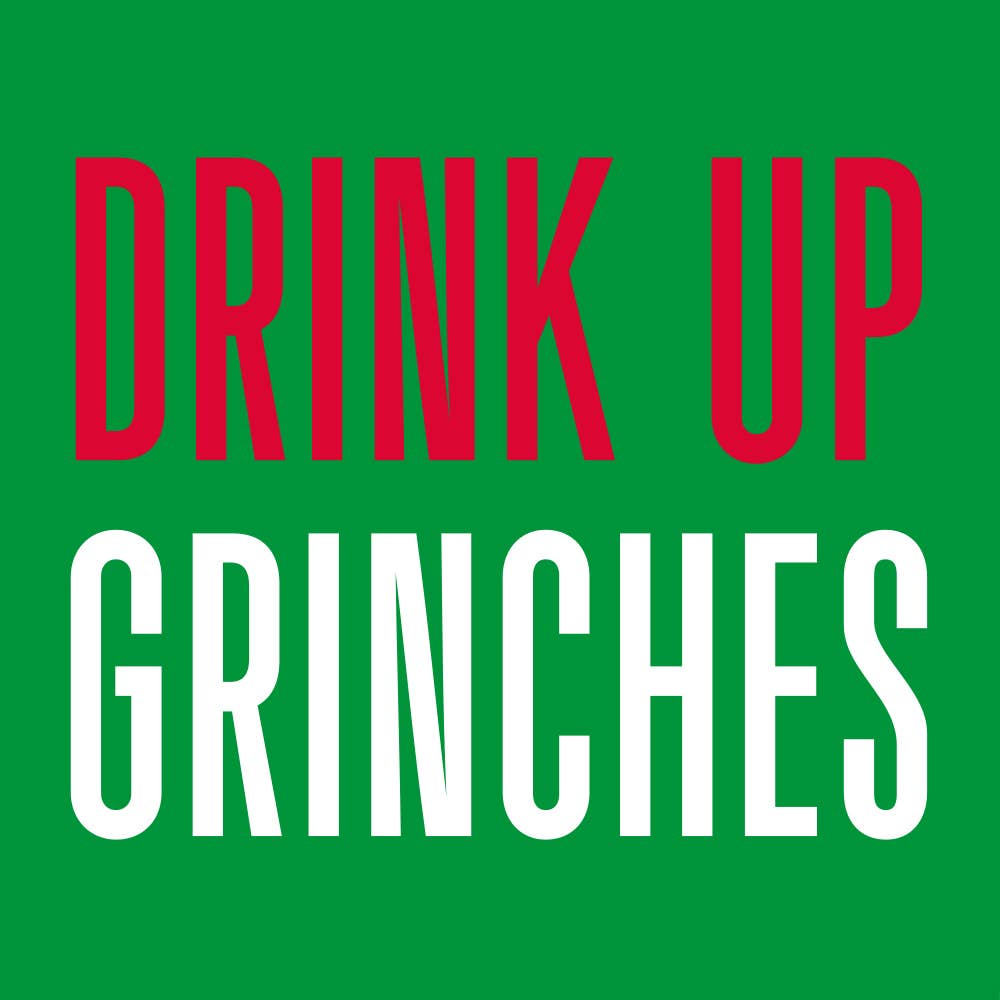 Funny Christmas Cocktail Napkins | Drink Up Grinches - 20ct: Default Title