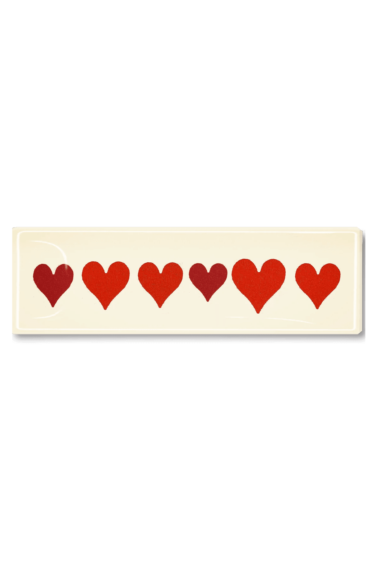 Six Of Hearts Decoupage Glass Tray: 4"X 9"