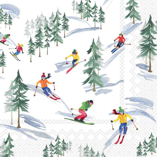 Paper Cocktail Napkins / Down The Slope Christmas