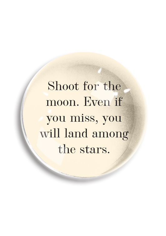 Shoot For The Moon Crystal Dome Paperweight