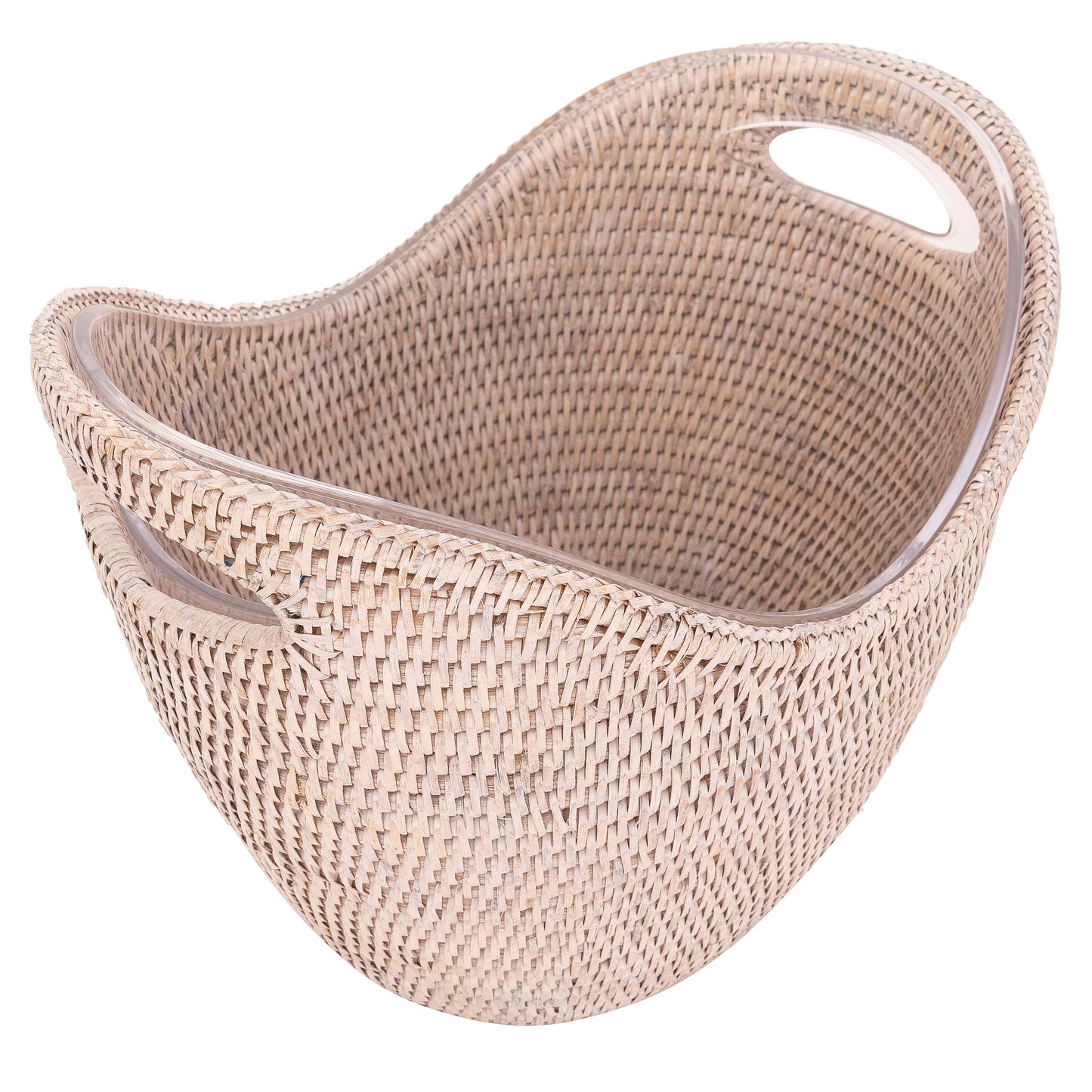 Artifacts Rattan™ Champagne Bucket with Acrylic Insert: Honey Brown