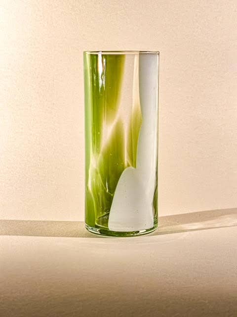 High Ball Glasses: Pistachio (Green + White)