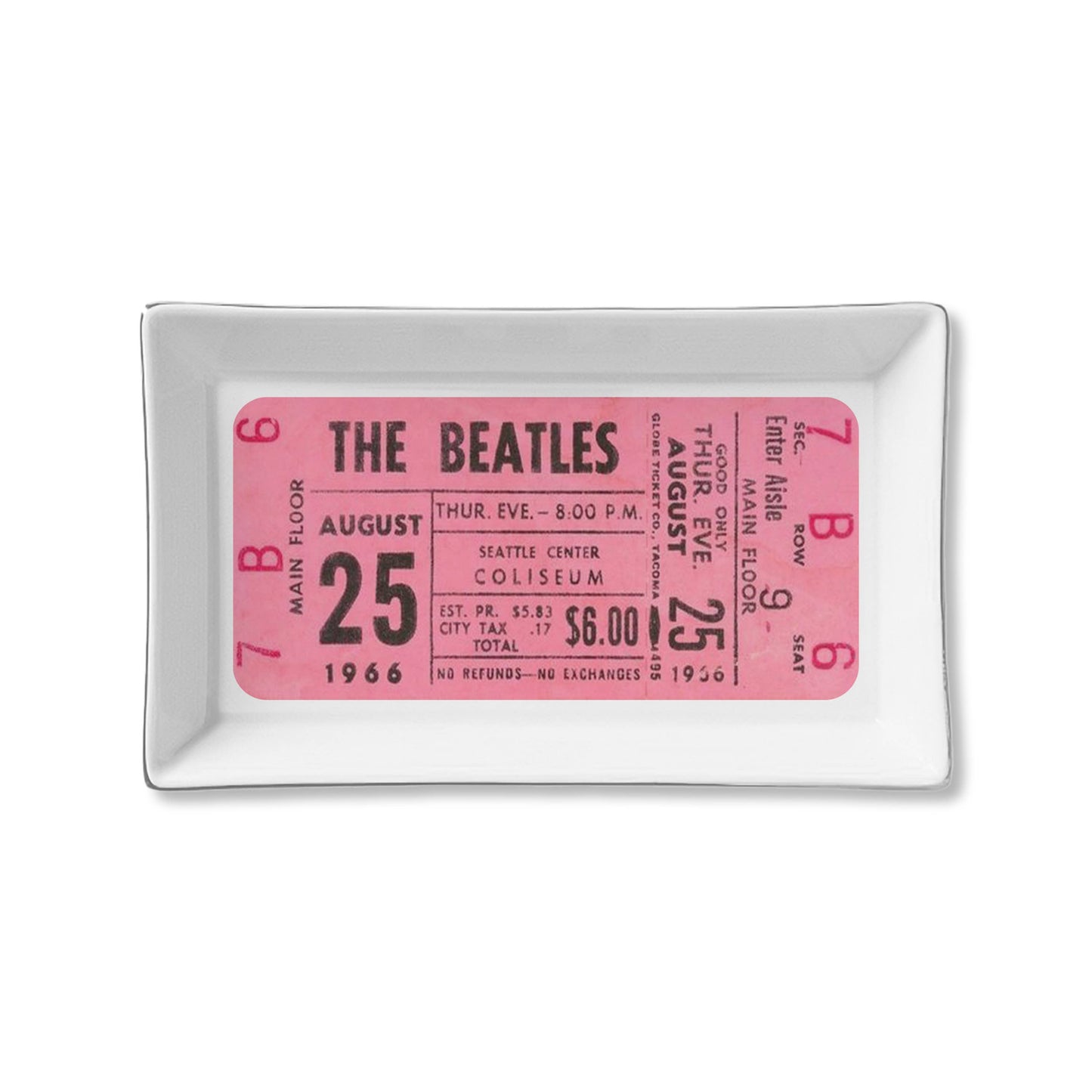 Ceramic Tray - Beatles Concert Ticket
