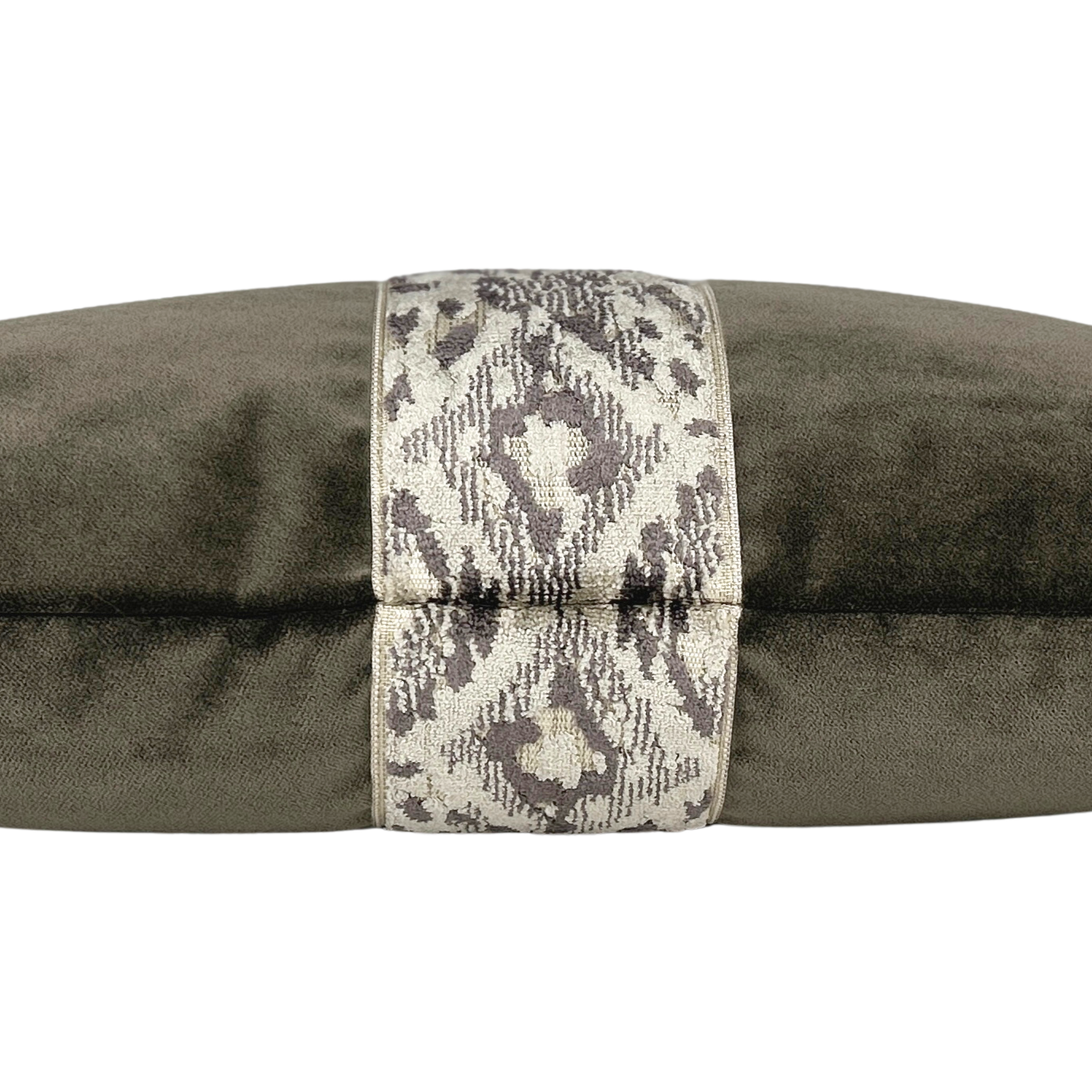 Amos Mink Velvet Animal Printed Lumbar Pillow: Mink / 14x20"