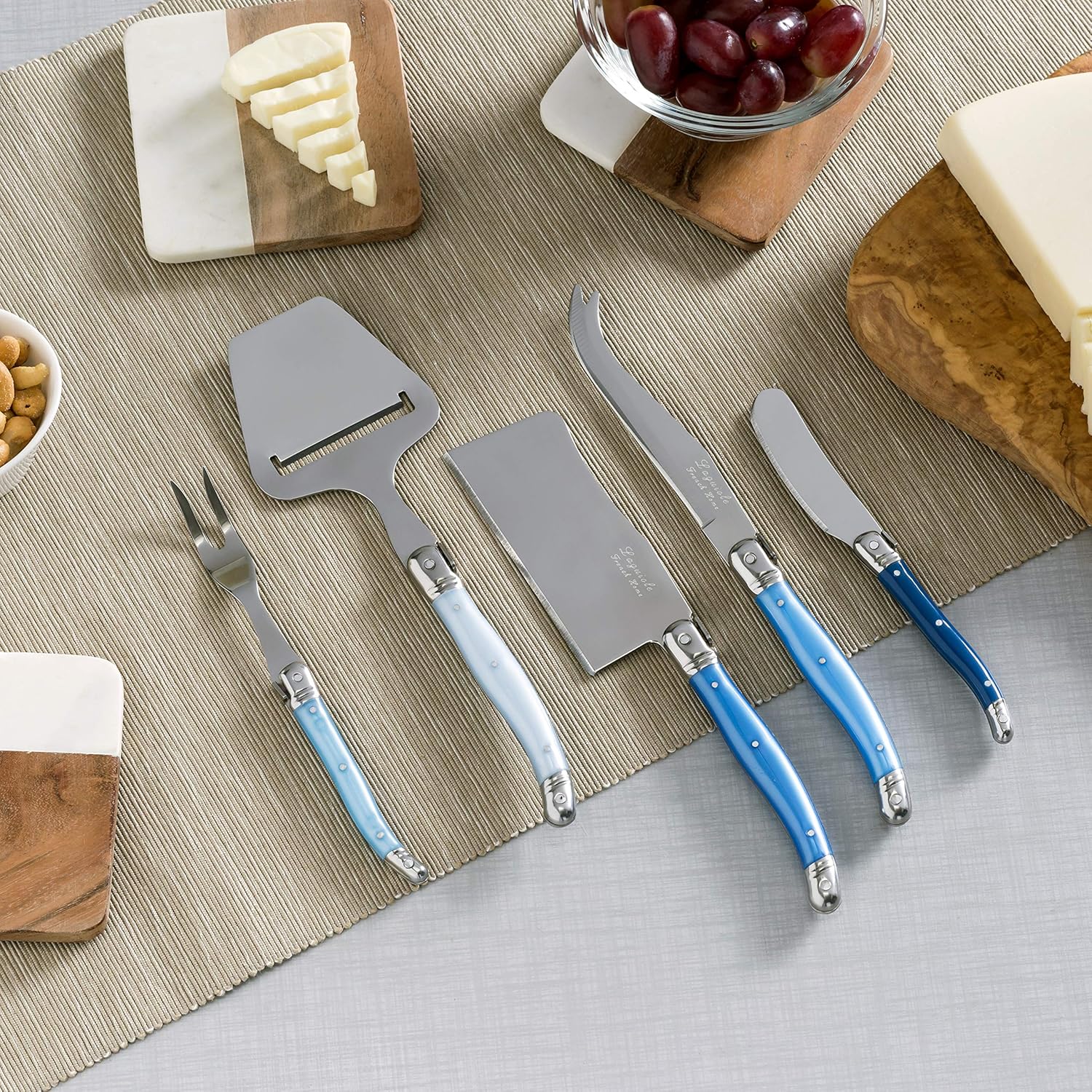 Laguiole 5 pc Blue Cheese Knife set
