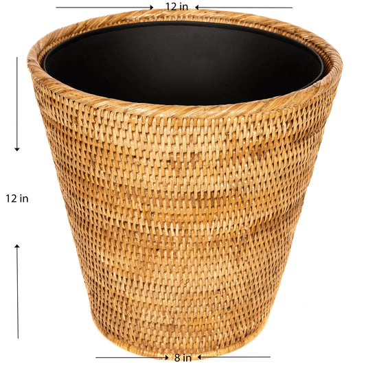 Rattan Round Tapered Waste Basket