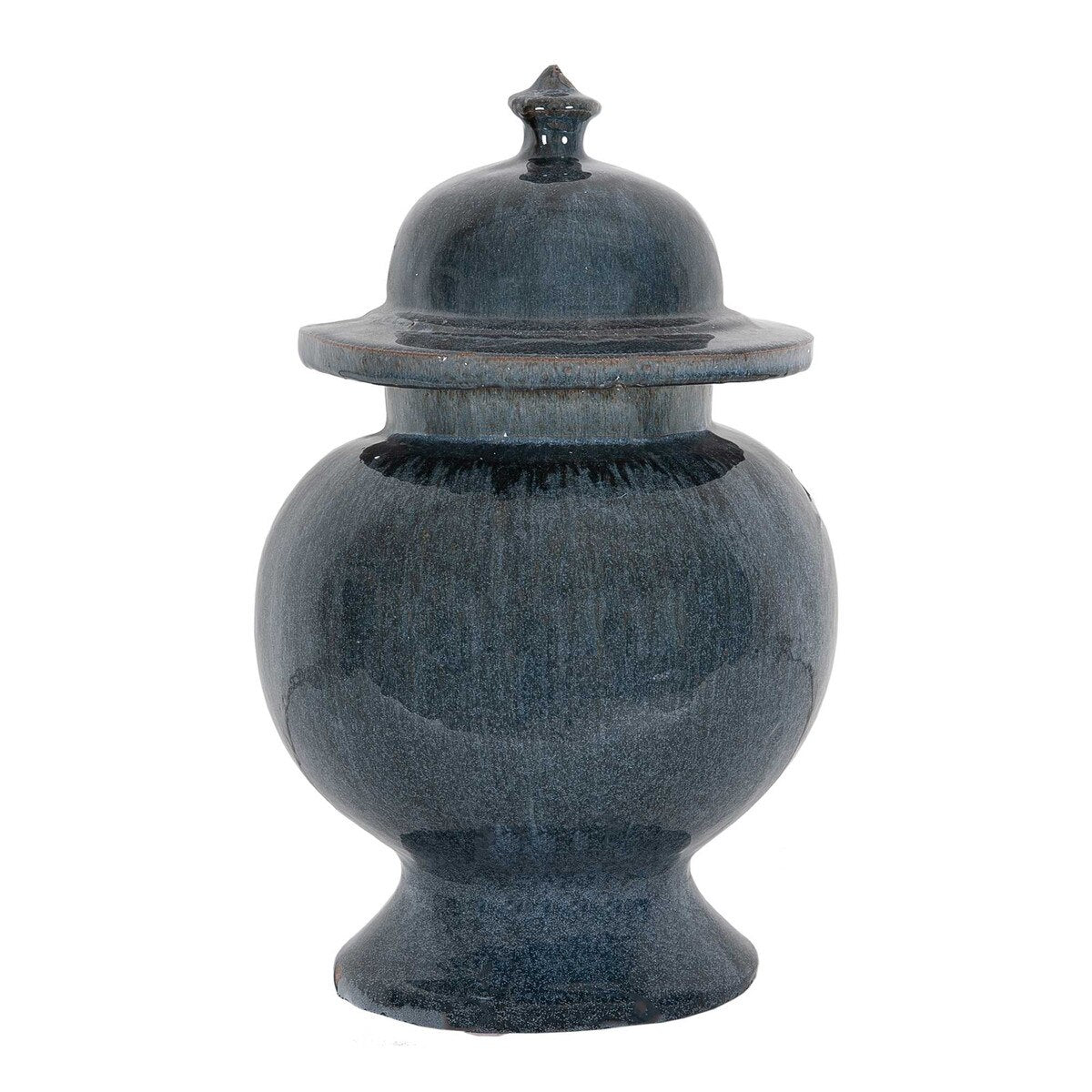 Misha Stoneware Ginger Jar Medium  - Dark Gray