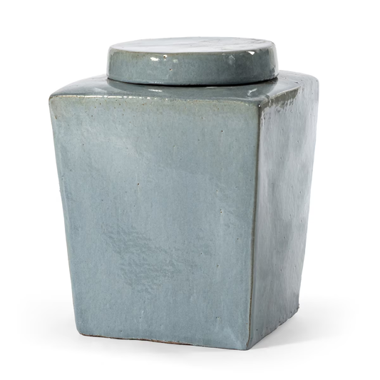 Leif Stoneware Tea Box  Medium Light Gray