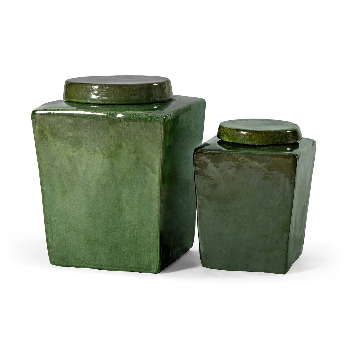 Leif Stoneware Tea Box - Large, Green