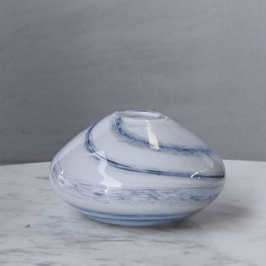 Blue/White Alabaster Small Vase
