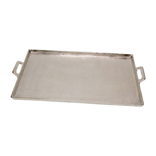 Aluminum Tray w/ handles 15 x 25" - Raw Nickel