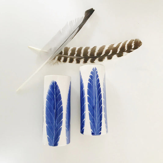 Skinny Vase #5 - Feather Delft