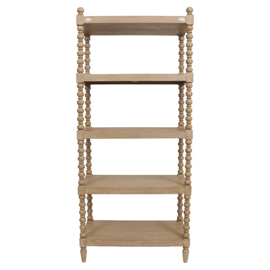 Elora Bookcase With Turned Legs, 32"W, Light Natural