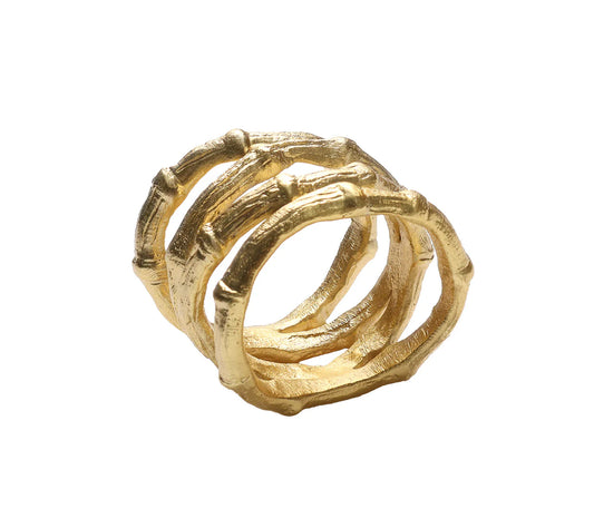 Bamboo Gold Napkin Ring, Set of 4