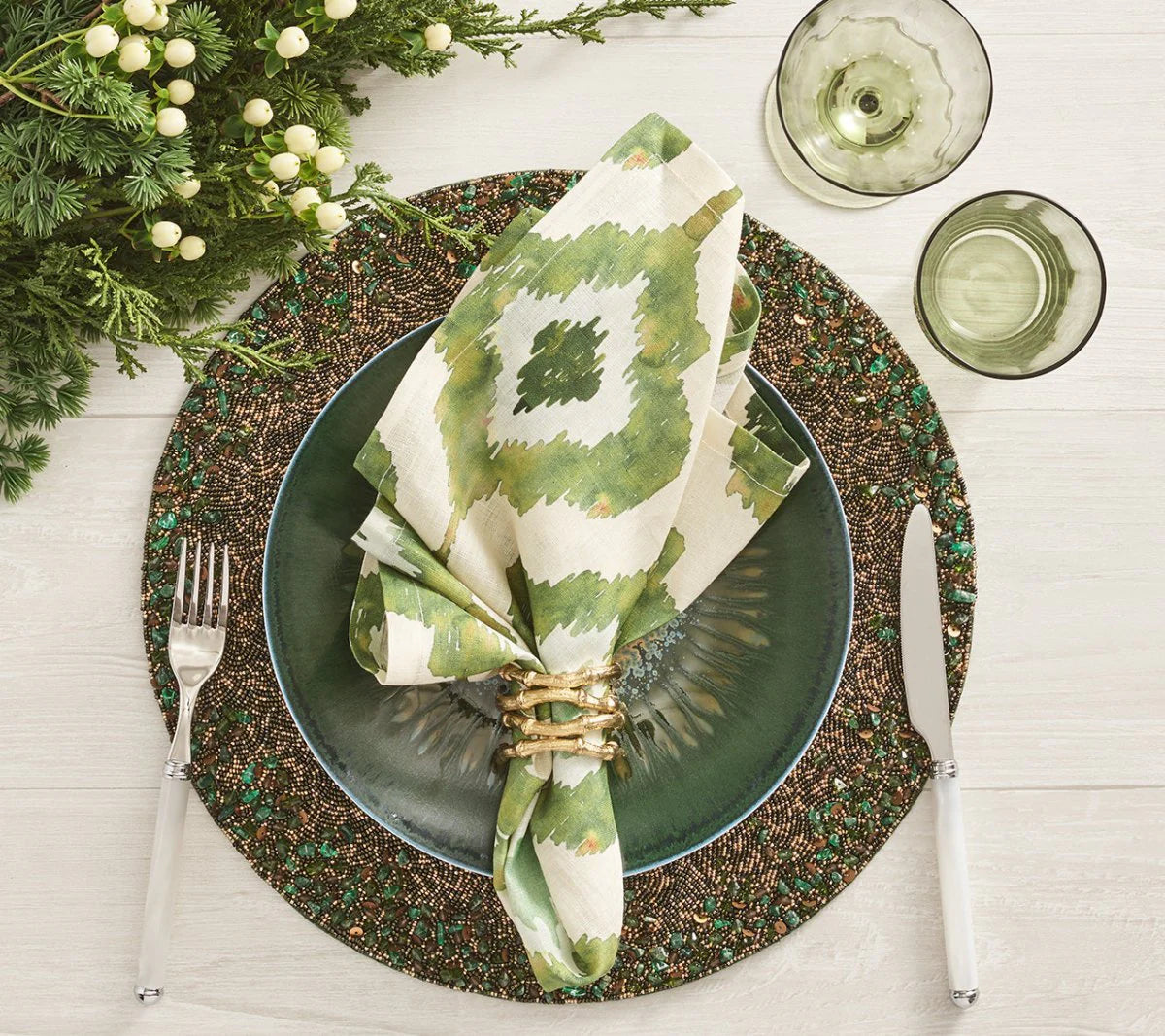 Bamboo Gold Napkin Ring, Set of 4