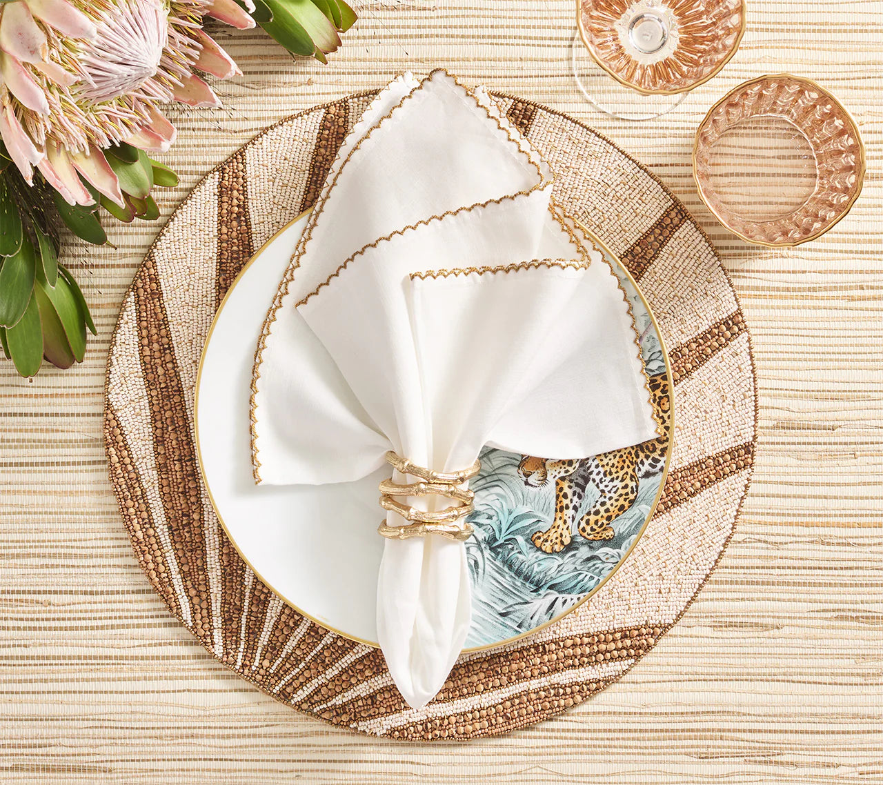 Bamboo Gold Napkin Ring, Set of 4