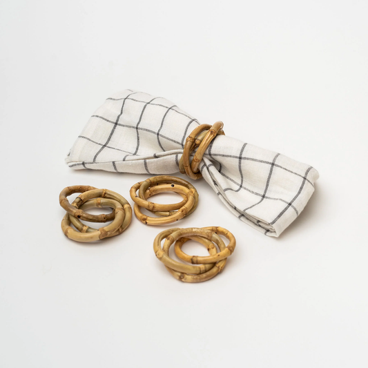 Bamboo Trinity Napkin Ring, Set of 4