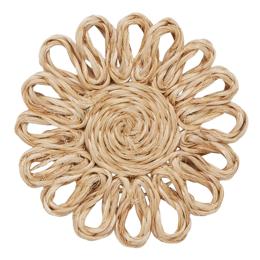 Teigan Natural Floral Coasters Abaca Boxed/Set of 4