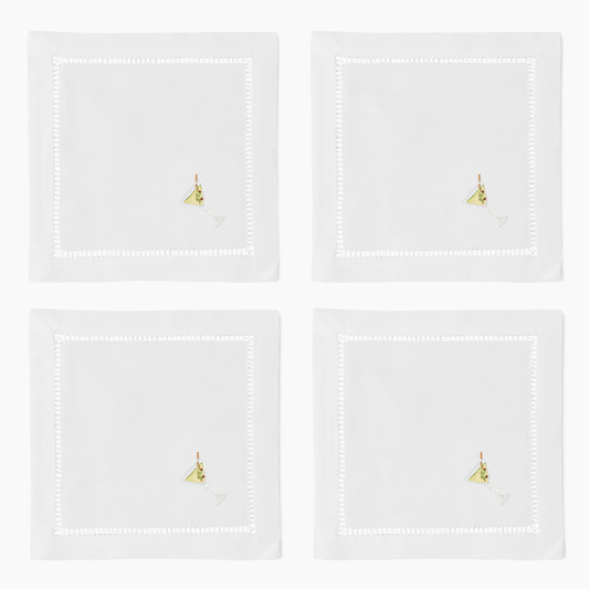 Dirty Martini Linen Cocktail Napkins