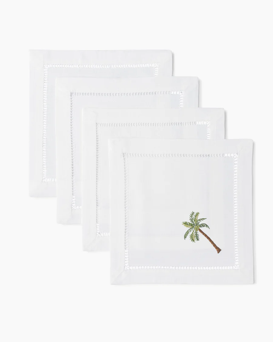 Palm Tree Linen Cocktail Napkins