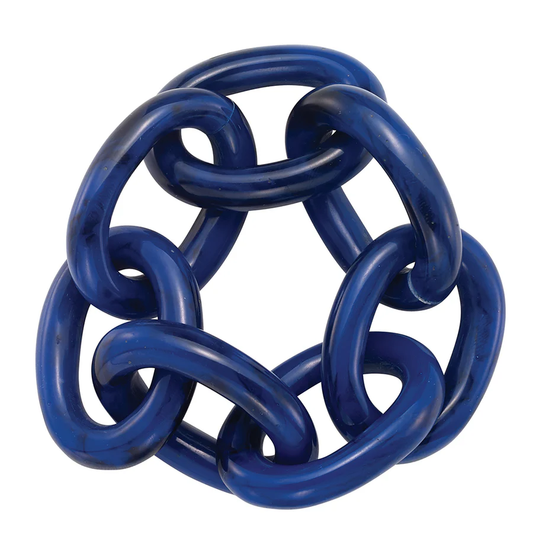 Chain Link Napkin Ring, Navy, Set of 4