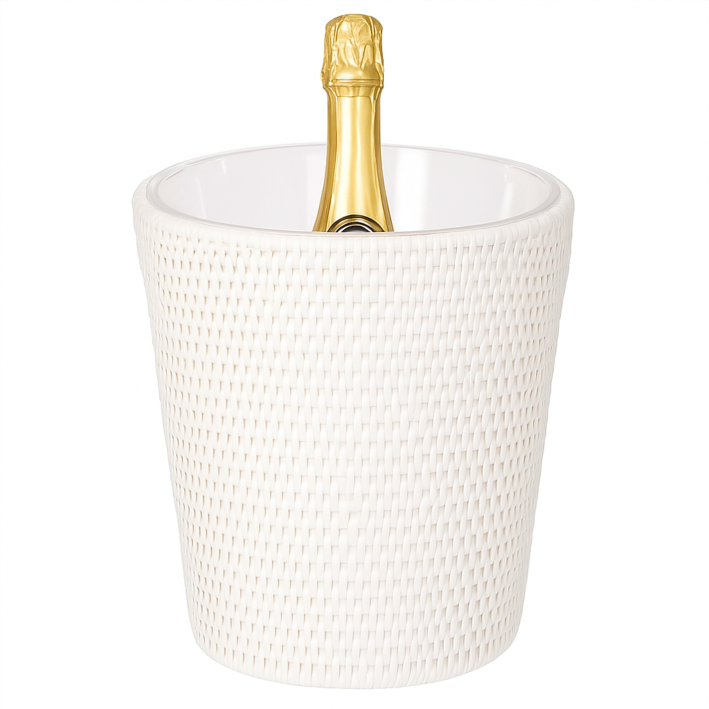 Rattan Champagne Bucket / Bleach White