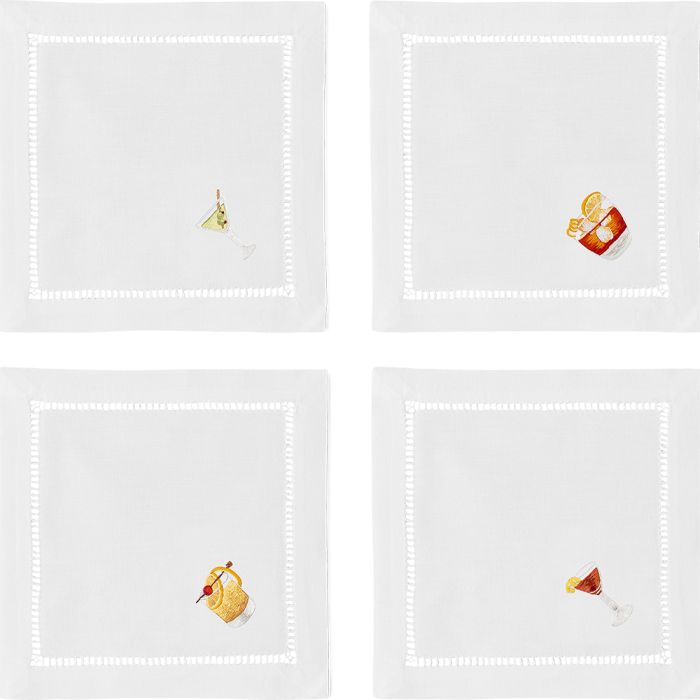 Classic Drinks Linen Cocktail Napkins