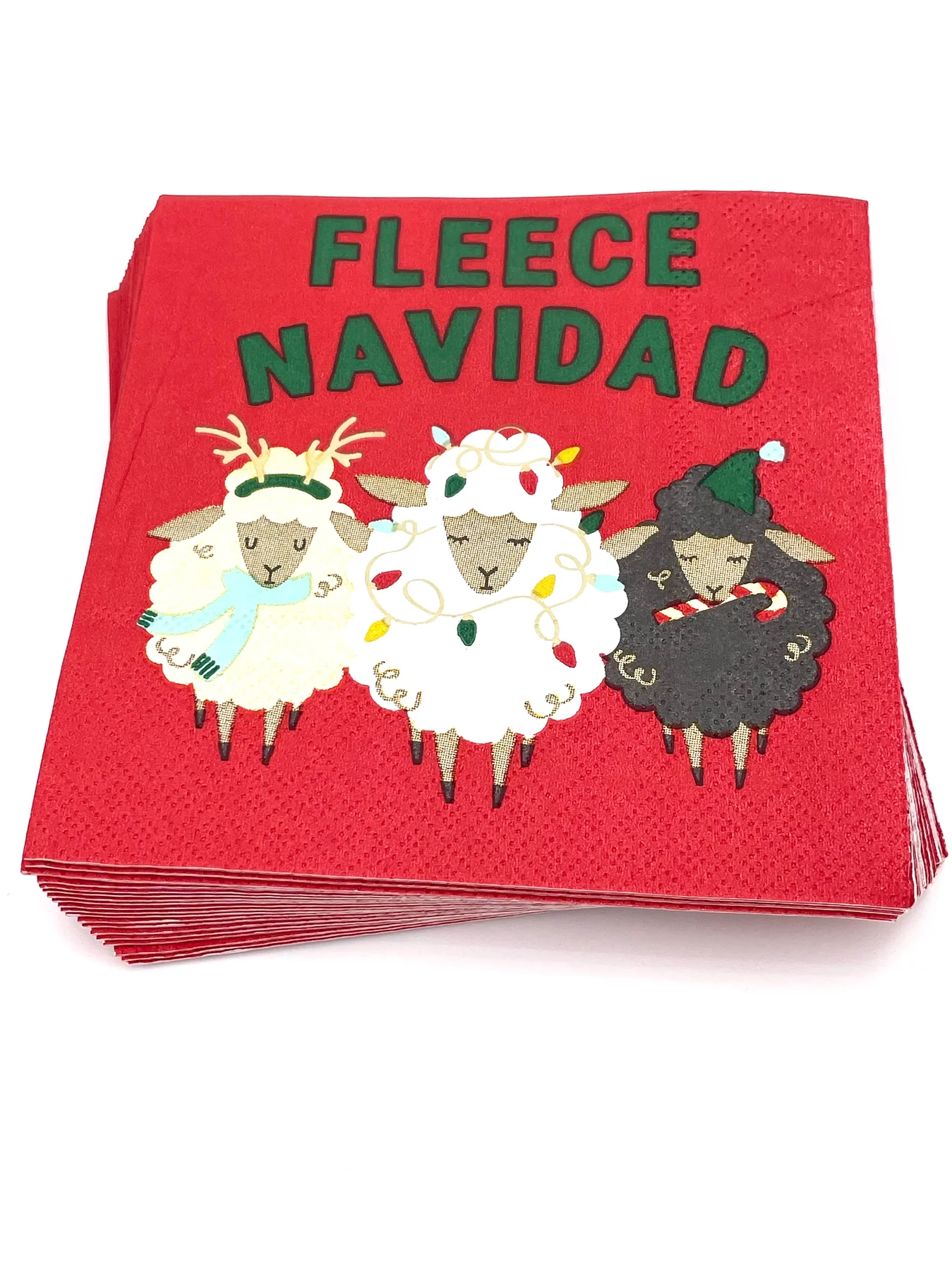 Funny Christmas Cocktail Napkins - Fleece Navidad