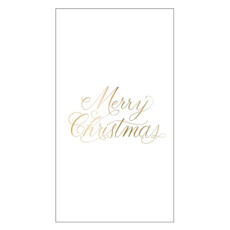 Christmas Guest Towel - Merry Christmas Gold Foil
