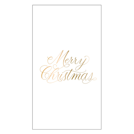 Christmas Guest Towel - Merry Christmas Gold Foil