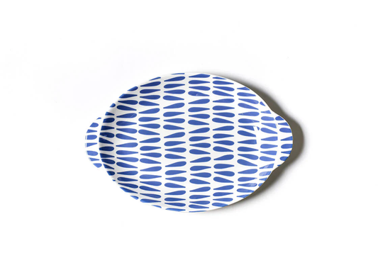 Iris Blue Drop Large Handled Oval Platter