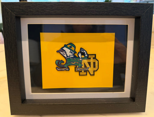 Vintage Notre Dame framed patch