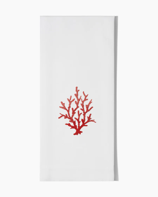 Coral Knot Red Hand Towel