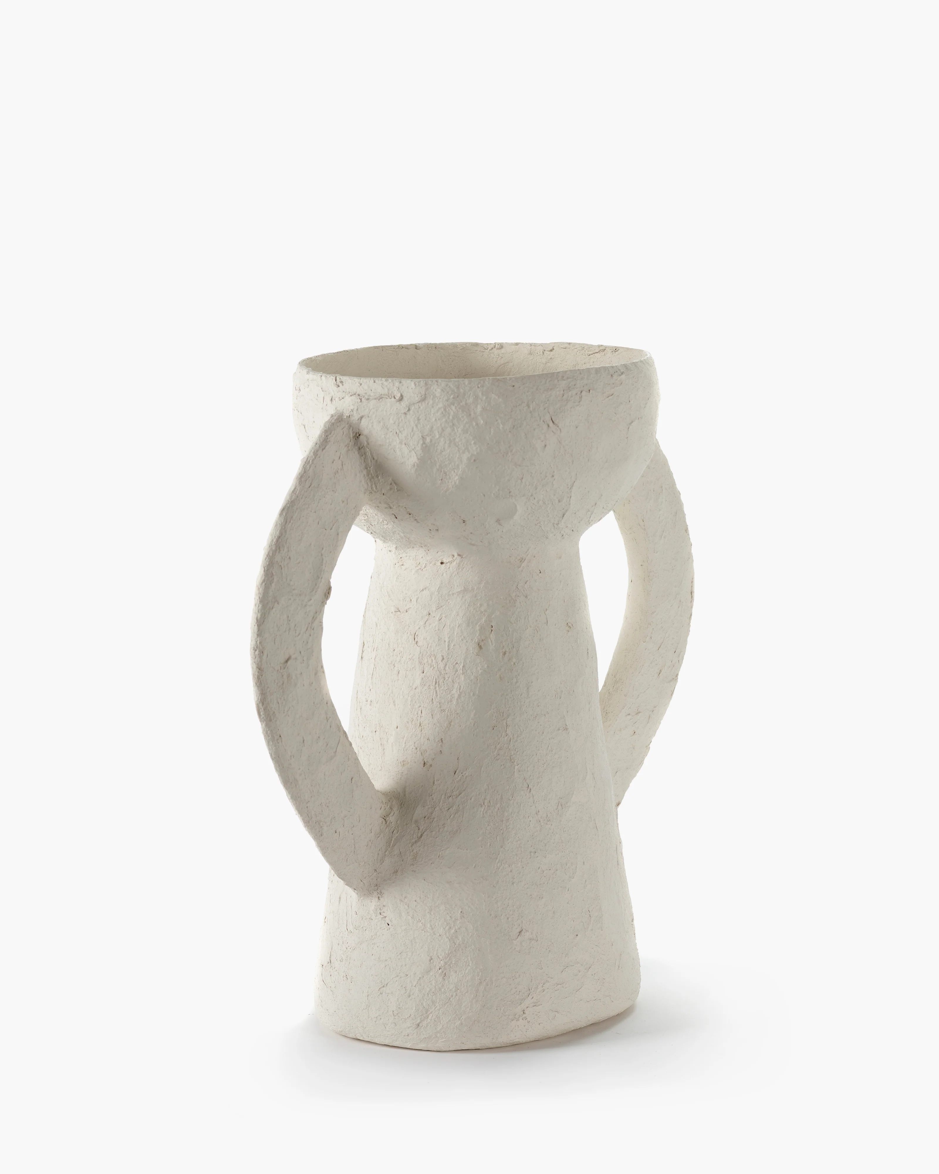 Vase S White Earth Handle - Thumbnail 4