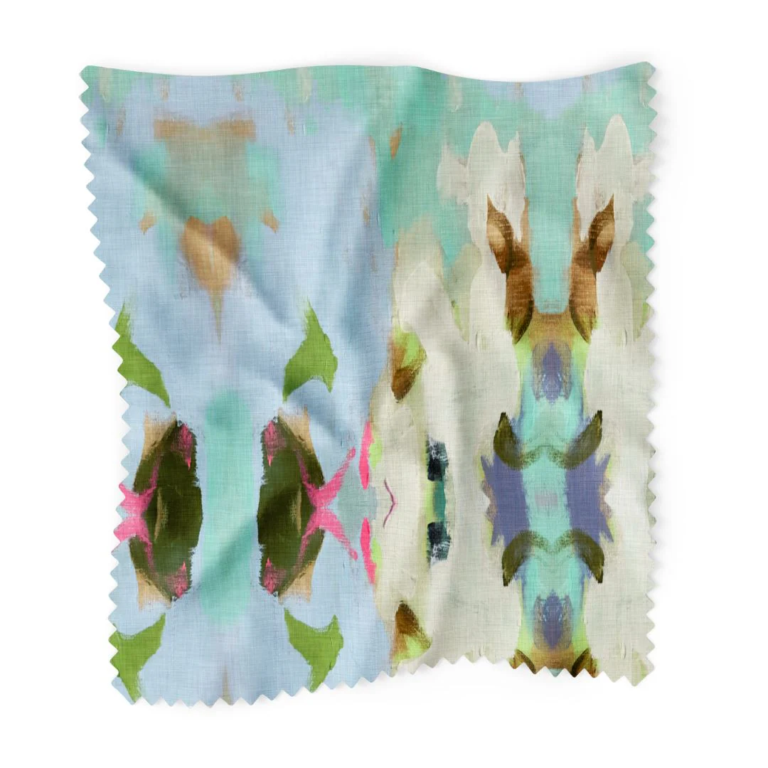 Laura Park Summer Garden Light Blue Upholstery Grade Fabric