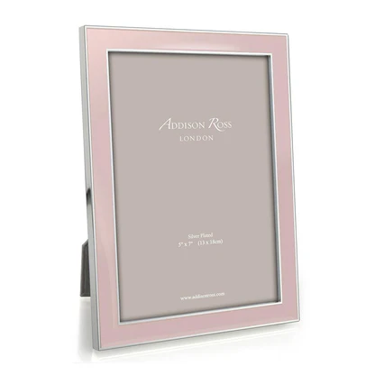 4x6 Light Pink and Silver Enamel Frame