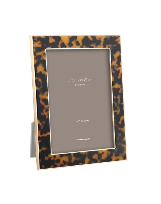 Faux Tortoise & Gold Photo Frame, 5" x 7"