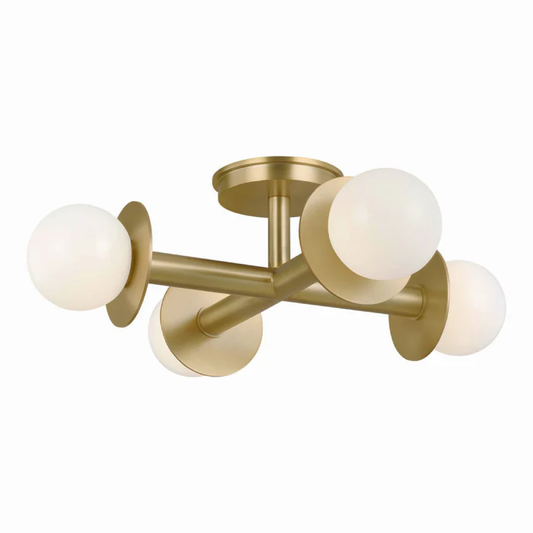 Nodes Semi Flush Light / Brass