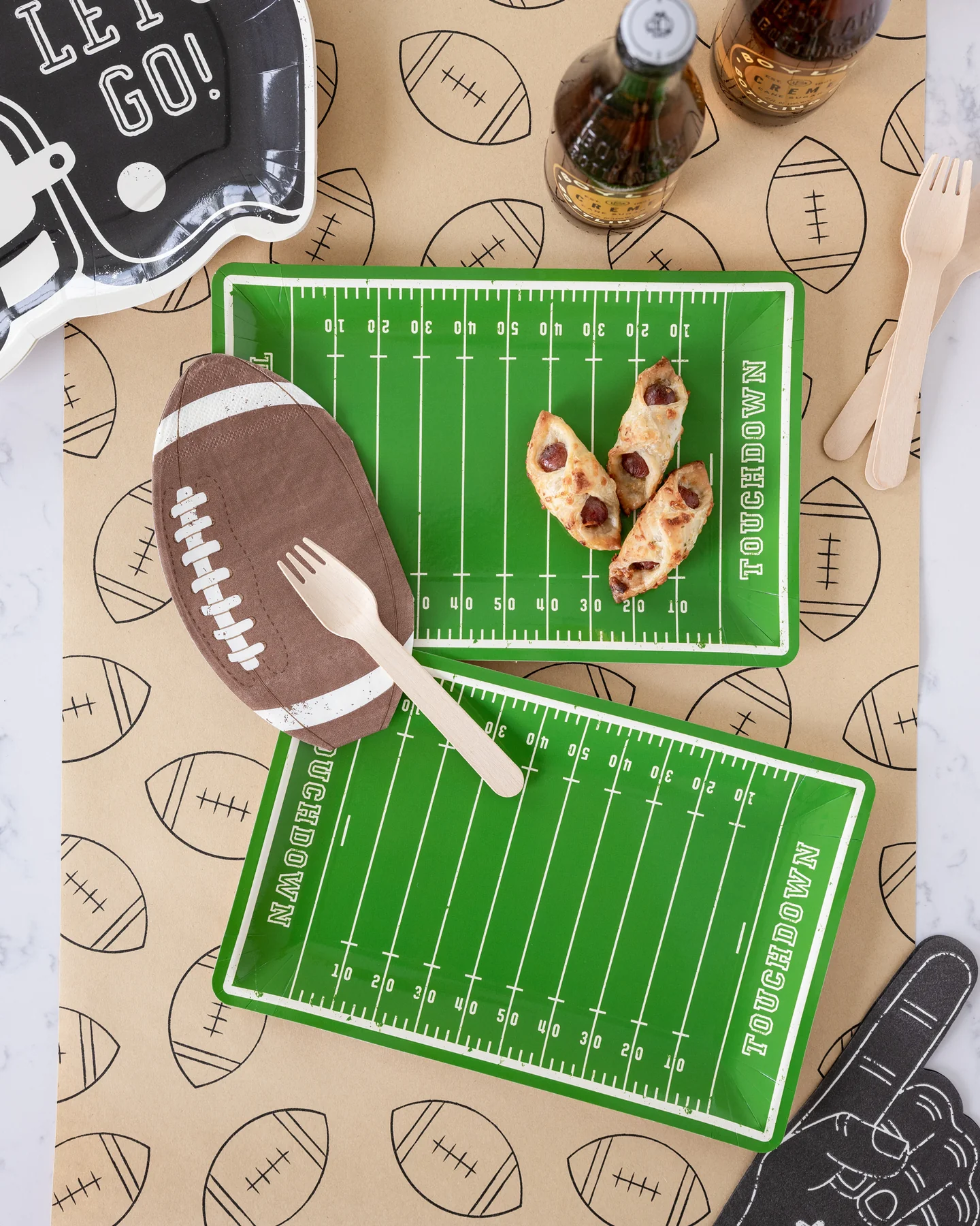Football Shaped Paper Dinner Napkin