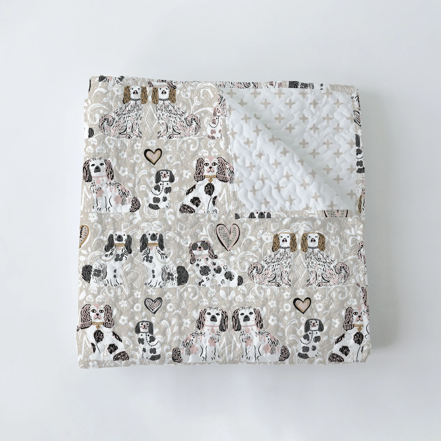 Foo Dogs in Grey Baby Blanket