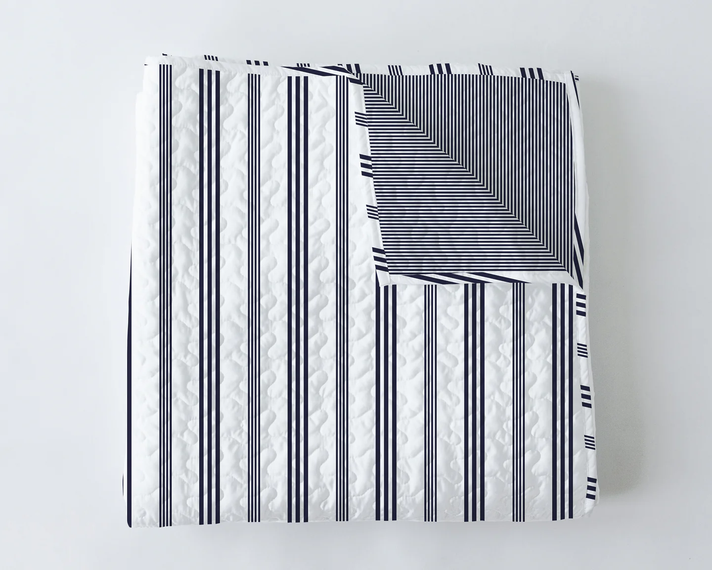 French Stripe in Navy Baby Blanket