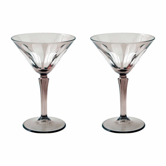 Rialto Glass Martini/Smoke, Set of 2