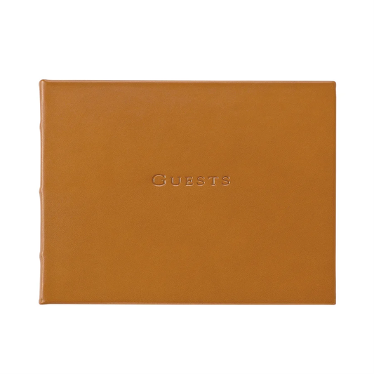 Guest Book/British Tan Traditional Leather
